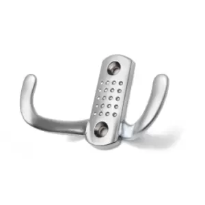 Image of GTV Double Hat Coat Hanger Hook Door Wall Bath Small - Colour Aluminium, Pack of