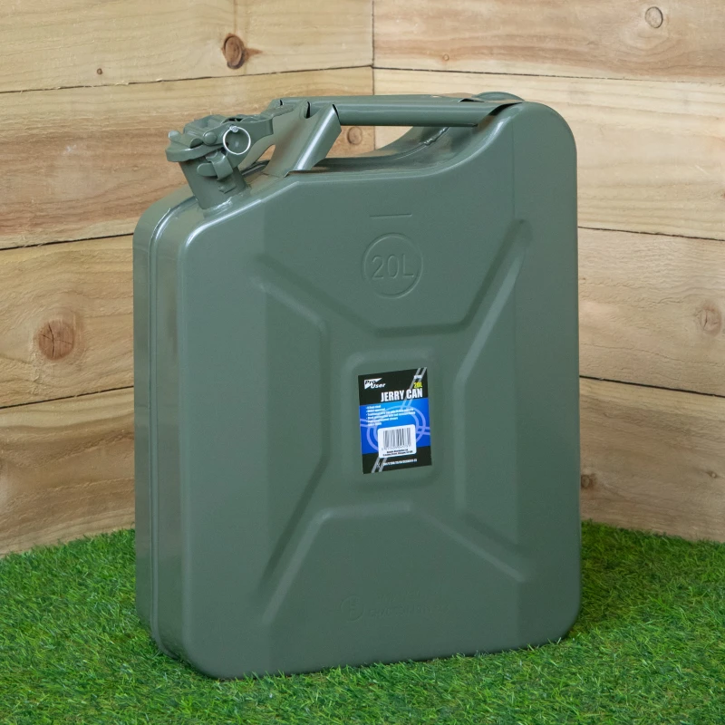 Image of 20 Litre Metal Jerry Can for Fuel with Leak Proof Bayonet Closure
