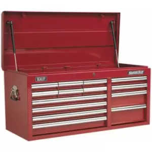 Image of 1025 x 435 x 490mm red 14 Drawer Topchest Tool Chest Lockable Storage Cabinet
