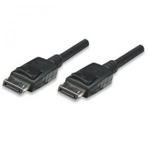 Image of Manhattan DisplayPort Cable v1.1 1080p@60Hz 2m Male to Male With Latches Fully Shielded Black Lifetime Warranty Blister