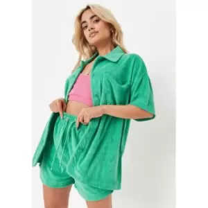 Image of Missguided Terry Towelling Shirt - Green