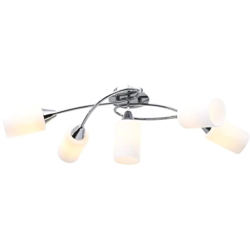 Image of VIDAXL Ceiling Lamp with Ceramic Shades for 5 E14 Bulbs White Cone Vidaxl 8719883913469