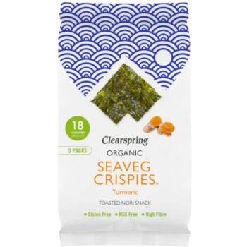 Image of Organic Seaveg Crispies Multipack - Turmeric - (4gx3) - 95036 - Clearspring