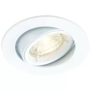 Image of TILTING Round Recess Ceiling Down Light White 95mm Flush GU10 Lamp Fitting