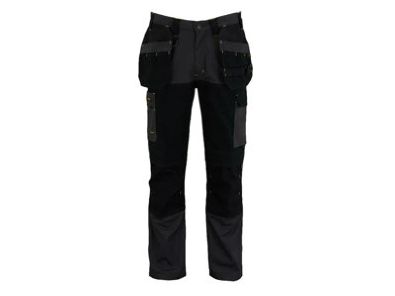 Image of Stanley Mens Dixon Stretch Holster Pocket Trousers 38"R /Black in Grey STW40057-014