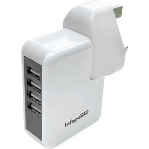 Image of Infapower P060 4-Port USB Charger UK Plug