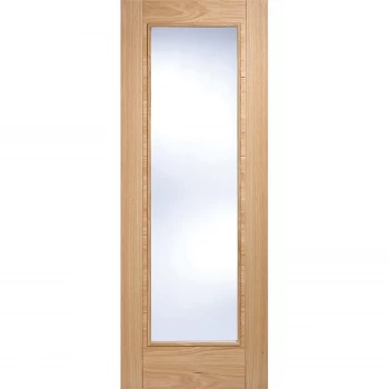Image of Vancouver Pattern 10 Internal Glazed Prefinished Oak 1 Lite Fire Door - 762 x 1981mm