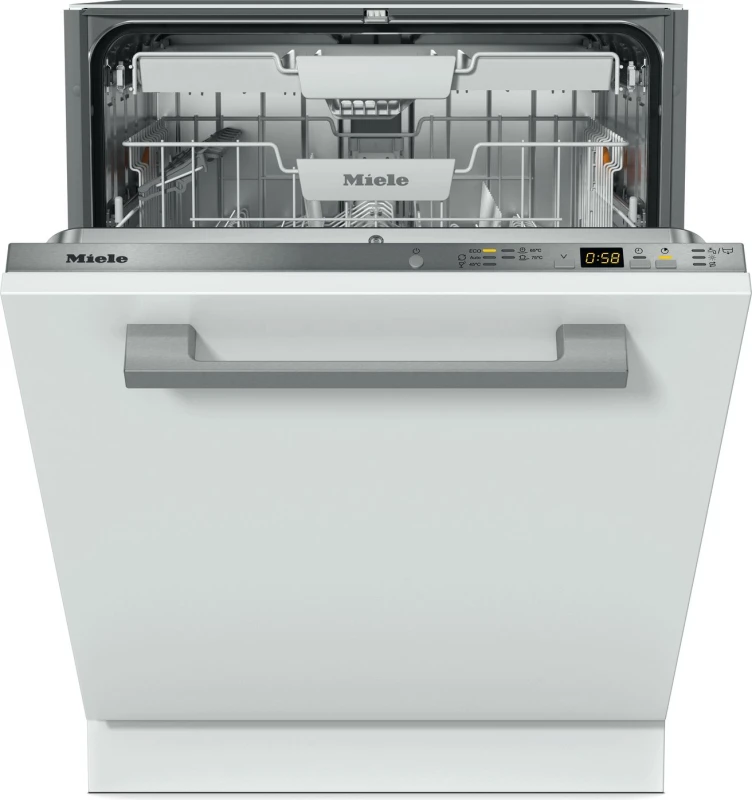 Image of Miele G5662 SCVi Fully Integrated Full Size Dishwasher - Clean Steel Control Panel with Fixed Door Hinge Kit - A Rated, Stainless Steel