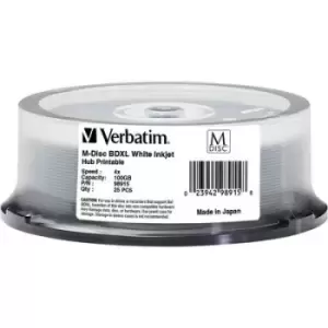 Image of Verbatim 98915 Blank M-Disc Bluray XL DVD 100 GB 25 pc(s) Spindle Printable