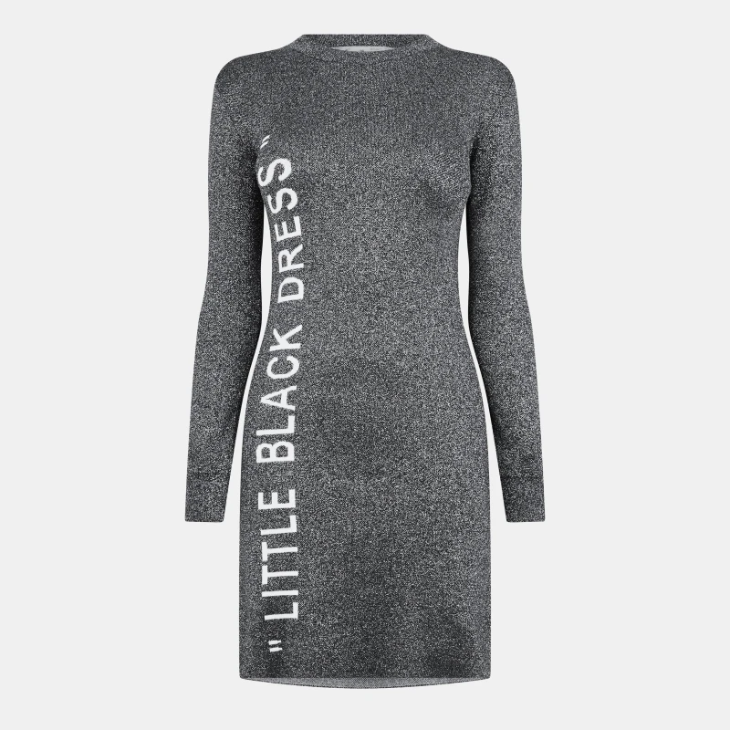 Image of Off White Womens Floor Length Maxi Dress Silver/White female 4 (3XS)