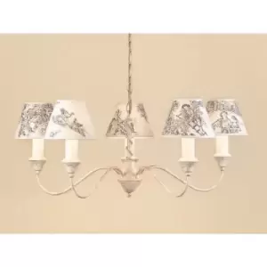 Image of Candelabra Caravelle gold, cream 5 bulbs 26cm