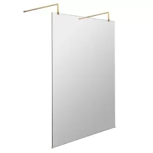 Image of Hudson Reed 1400mm Wetroom Screen With Arms And Feet - Brushed Brass