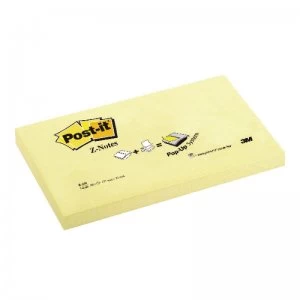 Image of Post-it Z Notes 76x127mm Canary Yellow Pack of 12