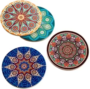 Image of Set of 4 Ceramic Coasters By Anastasia Rici