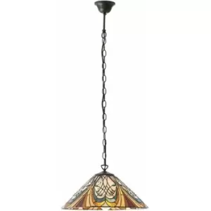 Image of Tiffany Glass Hanging Ceiling Pendant Light Bronze Chain Down Lamp Shade i00121