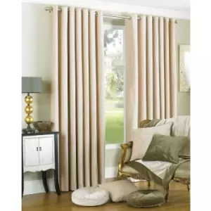 Image of Riva Home Wellesley Ringtop Curtains (66x72 (168x183cm)) (Natural) - Natural