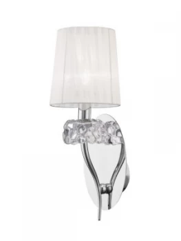 Image of Wall Lamp Switched 2 Light E14, Antique Brass with White Shade