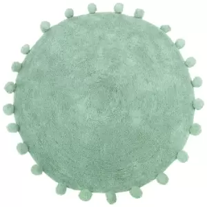 Image of Circle Pom Pom Bath Mat Sage