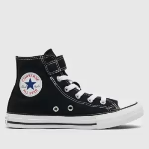 Image of Converse Black & White Hi 1v Easy-on Junior Trainers