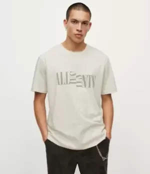 Image of AllSaints Mens Nico Crew T-Shirt, Fogged Ecru, Size: M