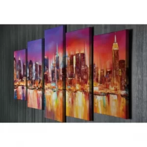 Image of BC035 Multicolor Decorative Canvas Painting (5 Pieces)