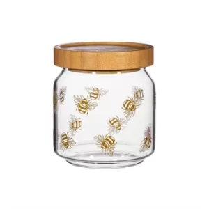 Image of Vintage Bee Glass Storage Jar Small