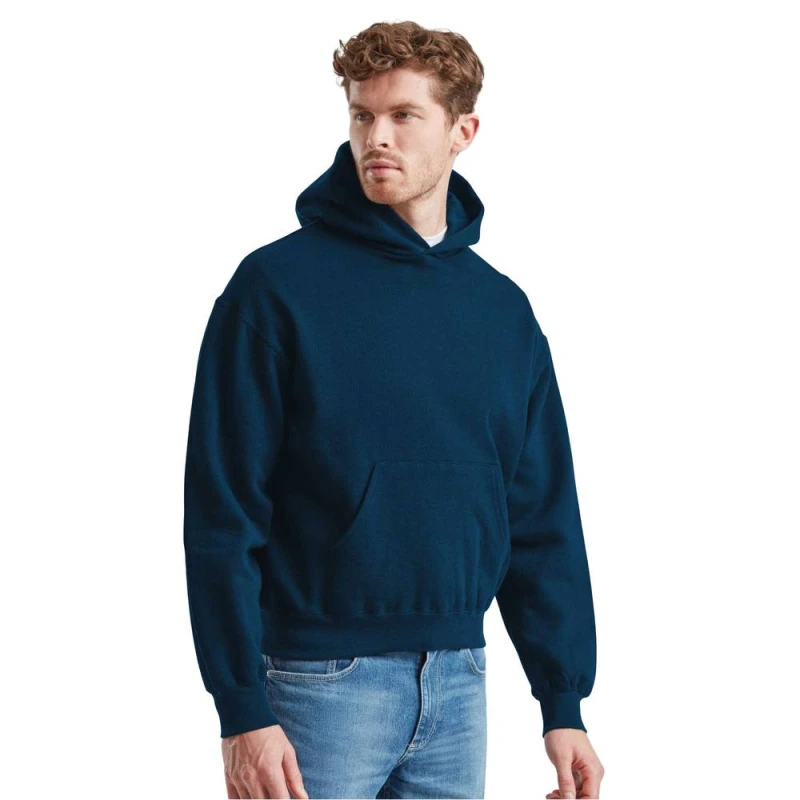 Image of Fruit of the Loom Mens Supercotton Hoodie in Navy Size: Small Navy Male S
