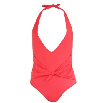 Image of SoulCal Tie Front Swimsuit - Red