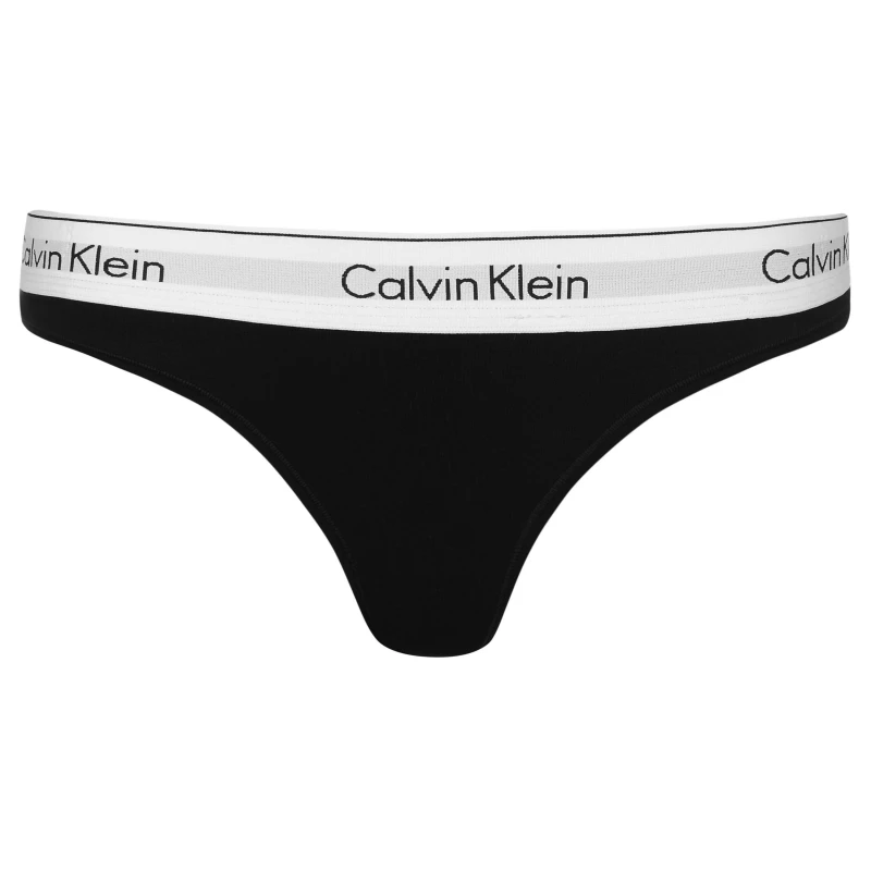 Image of Calvin Klein Underwear Icon Cotton Modal Thong Black Women L;XL