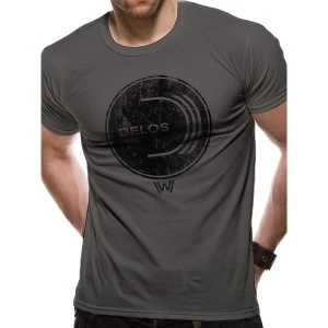 Image of Westworld - Unisex Medium Delos Logo T-Shirt (Grey)