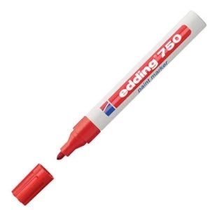 Image of Edding 750 Paint Marker Bullet Tip 2 4mm Red 1 x Pack of 10 Paint Markers