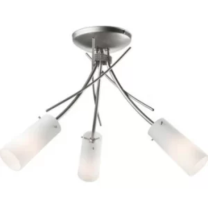 Image of Oshine Multi Arm Semi Flush Ceiling Light Satin, 3x E14