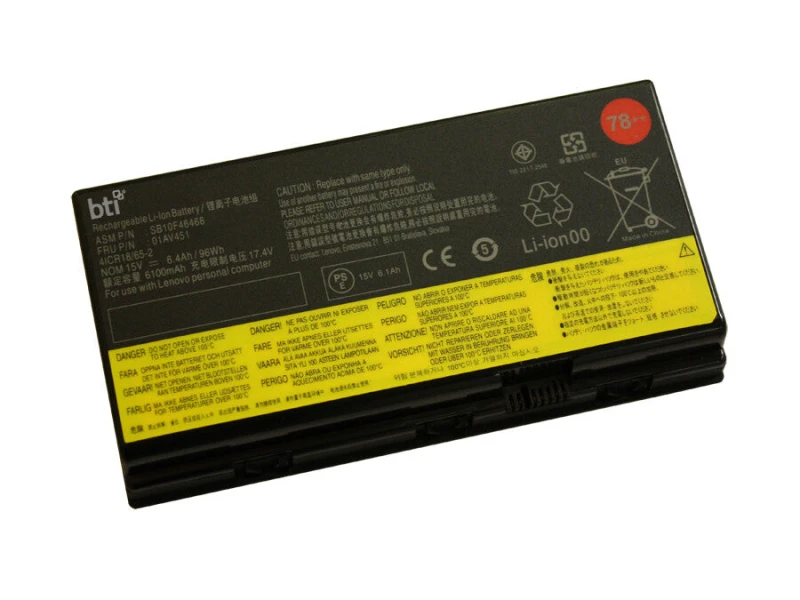 Image of BTI BTI 00H030 compatible 96Wh 8-cell battery for THINKPAD P70 00H030-BTI