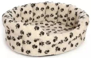 Image of Paw Print Fleece Material Softee Beds