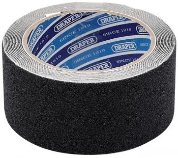 Image of Draper 3.7M x 50mm Black Heavy Duty Safety Grip Tape Roll 63384