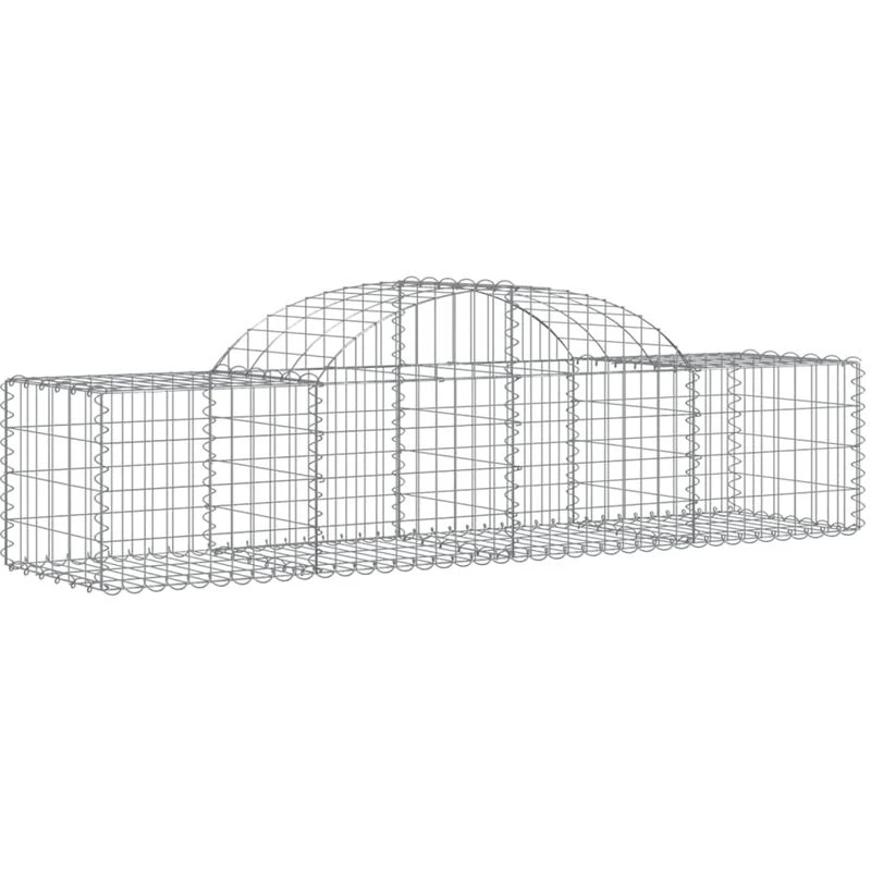 Image of VIDAXL Arched Gabion Basket 200x50x40/60cm Galvanised Iron vidaXL 8720845651558