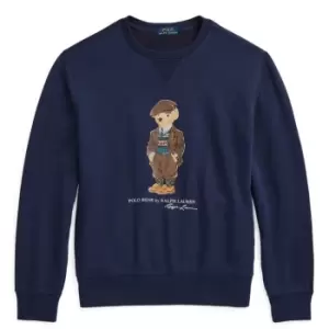 Image of Polo Ralph Lauren Long Sleeve Cotton Sweatshirt Bear, Fa 22 Newport Nvy Heritge Bear, Male, Crewnecks, 710853308014