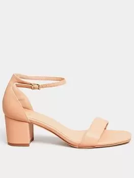 Image of Long Tall Sally Block Heel Sandal Nude Pu, Nude, Size 11, Women