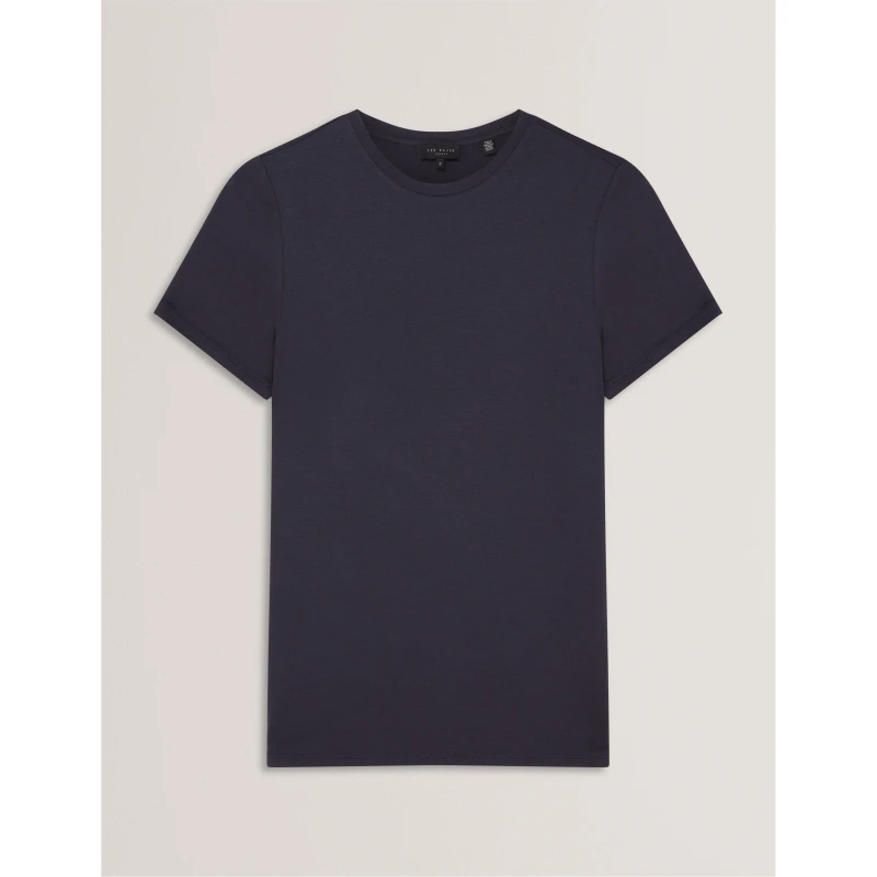 Image of Ted Baker Womens Plain Slim Fit T-Shirt Navy female 8 (XS)