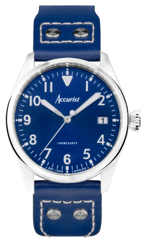 Image of Accurist 76001 Aviation 41mm Quartz Watch Blue