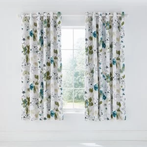 Image of Helena Springfield Blue Cotton Half Panama Neroli Lined Curtains