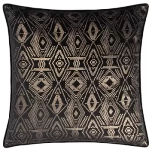 Image of Tayanna Metallic Velvet Cushion Black