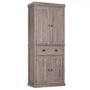 Image of HOMCOM Wooden Pantry Storage Cabinet Cupboard Traditional Colonial Freestanding Home Organizer Furniture