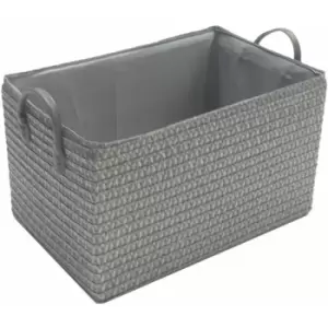 Image of Topfurnishing - Neon Bright Colours Toys Baby Nursery Organiser Cupboard Storage Basket + Handle Hamper basket [Dark Grey,Extra Large 38x26x20cm]