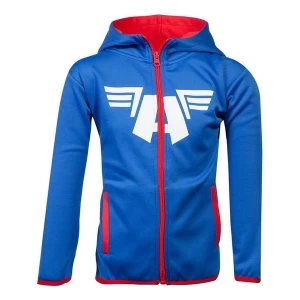 Image of Marvel Comics - Captain America Logo Kid's 146/152 Hoodie - Blue/Red