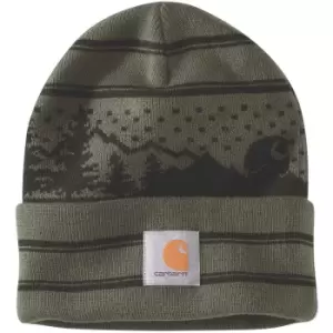 Image of Carhartt Mens Knit Holiday Beanie Hat One Size