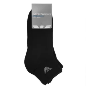 Image of Emporio Armani 3 Pack Ankle Socks Black
