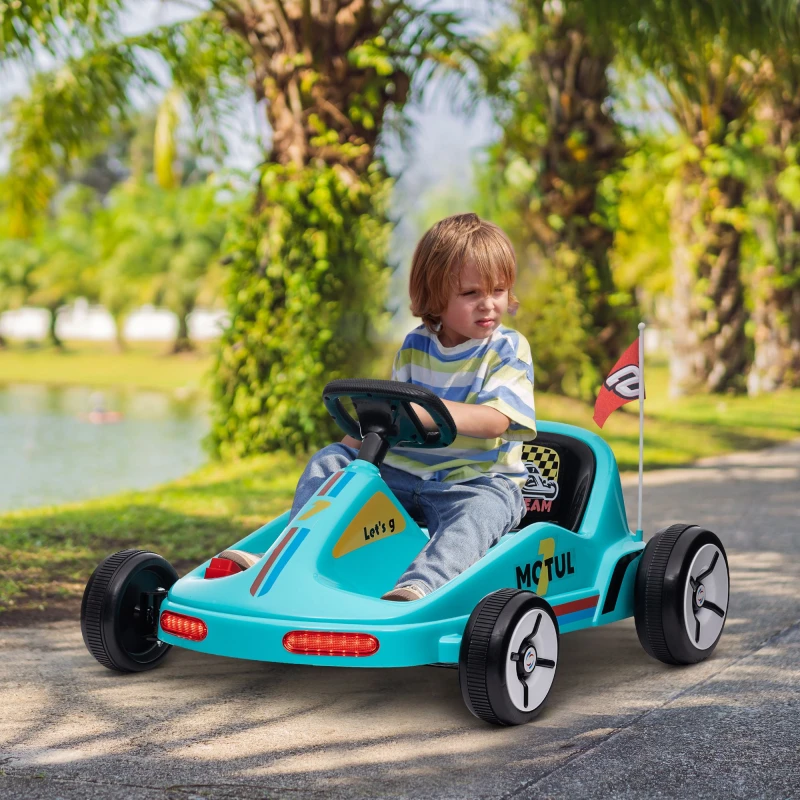 Image of AIYAPLAY 6V Electric Go Kart w/ Music, Light, Horn, for 3-5 Years, Blue 370-357V70BU