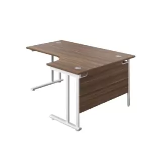 Image of Tc 1600 x 1200 Twin Upright Right Hand Radial Desk Dark Walnut-White