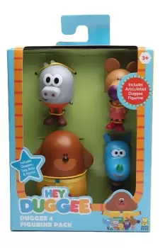 Image of Hey Duggee 4 Figure Pack - Duggee Tag Roly and Norrie